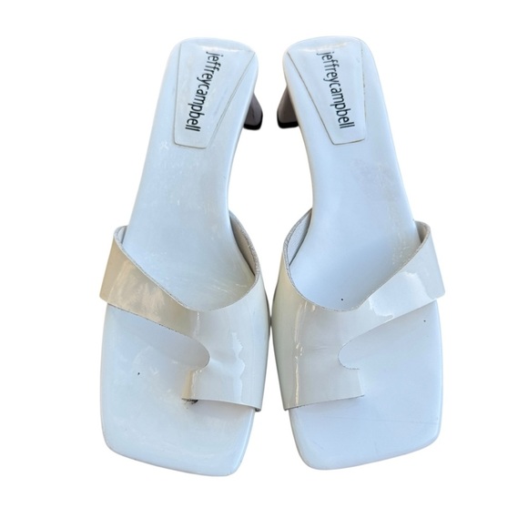 Jeffrey Campbell Teclado Sandals, White Patent, Size 6 - Picture 3 of 9